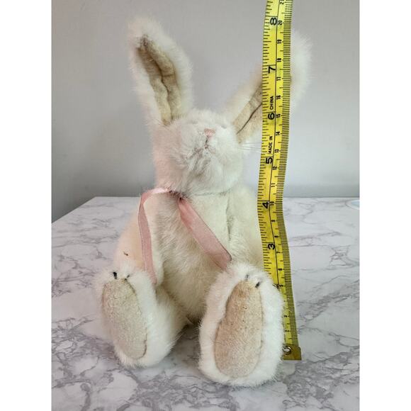 Boyds Bear Collection White Bunny Vintage 90s Rabbit Poseable 8" Easter Plush - Picture 2 of 6